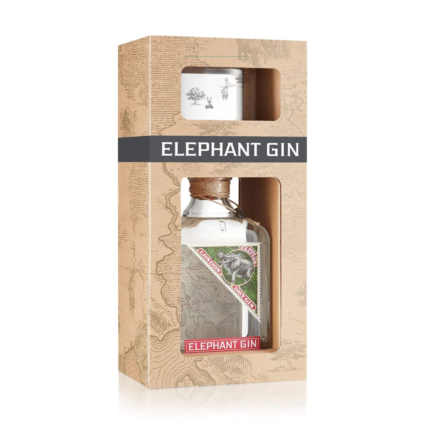 Elephant London Dry Gin in Geschenkbox mit Tumbler Glas