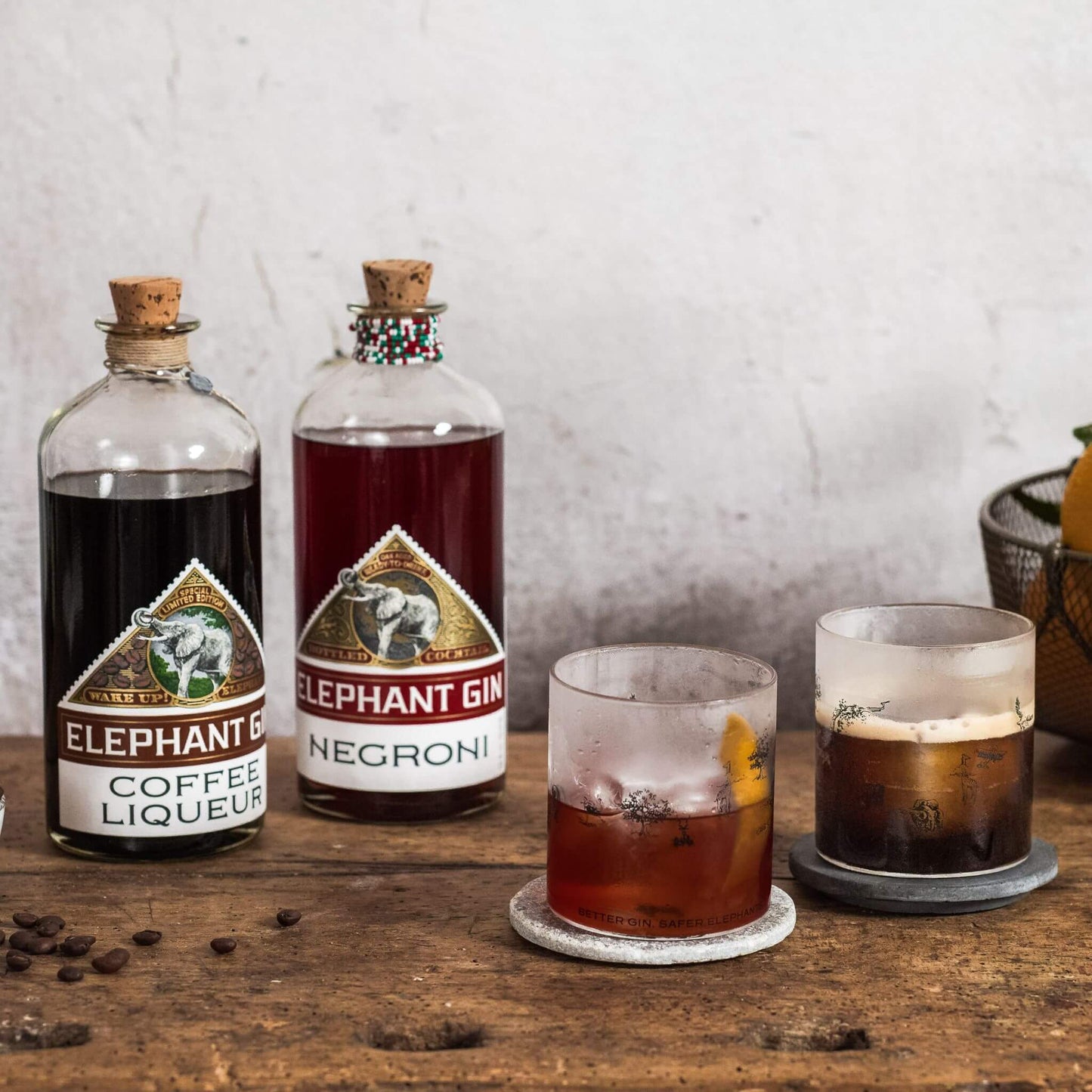 Elephant Gin Negroni 700ml & Coffee Liqueur 700ml Bundle