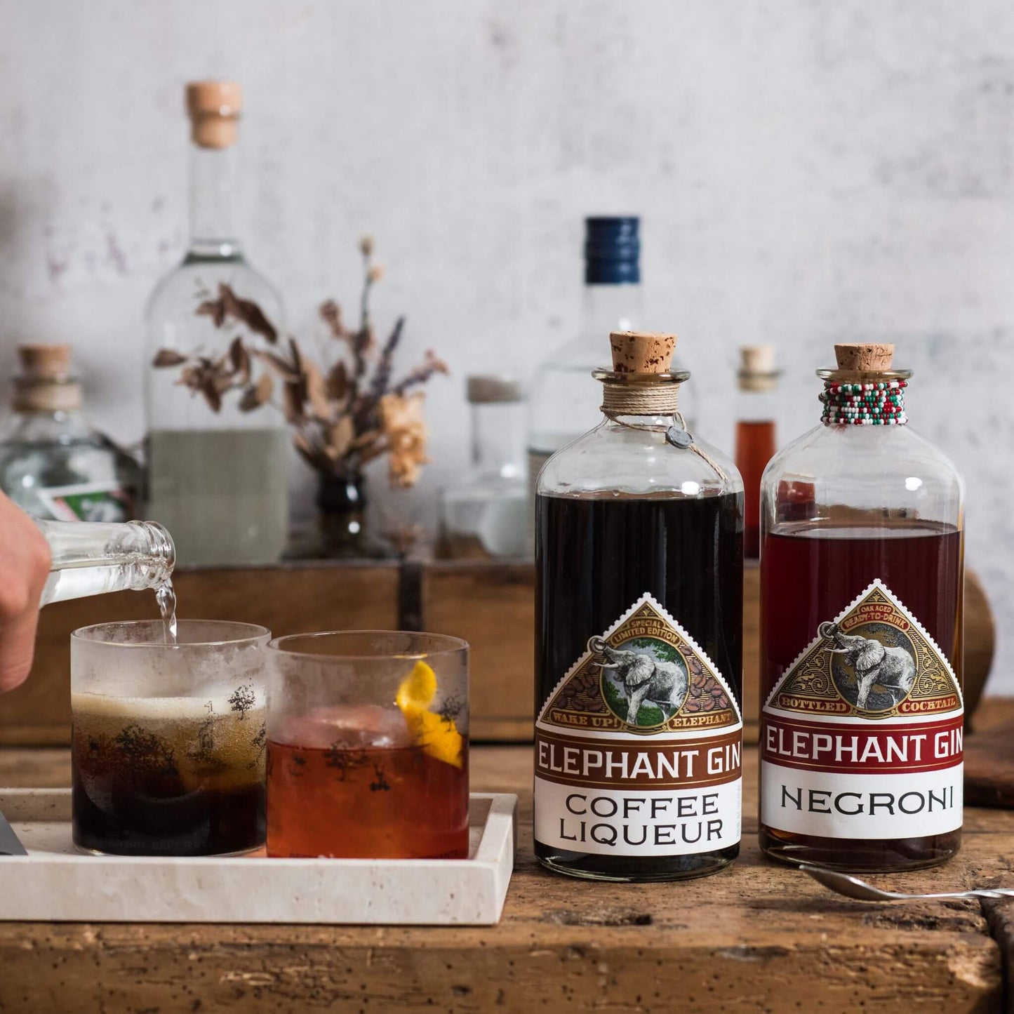 Elephant Gin Negroni 700ml & Coffee Liqueur 700ml Bundle