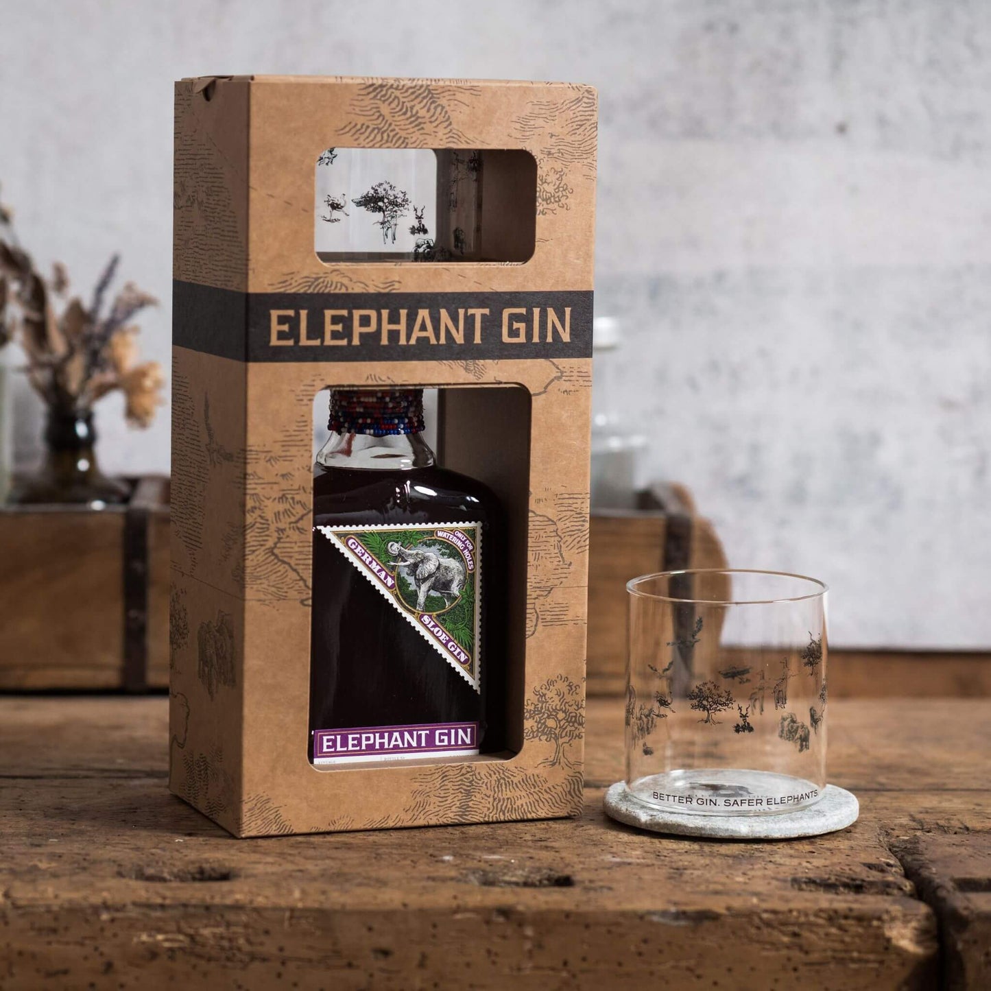 Elephant Sloe Gin in Geschenkbox mit Tumbler Glas