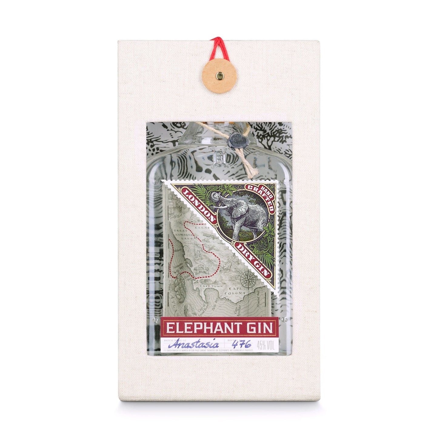 Personalisierbarer Elephant London Dry Gin in Leinengeschenkbox