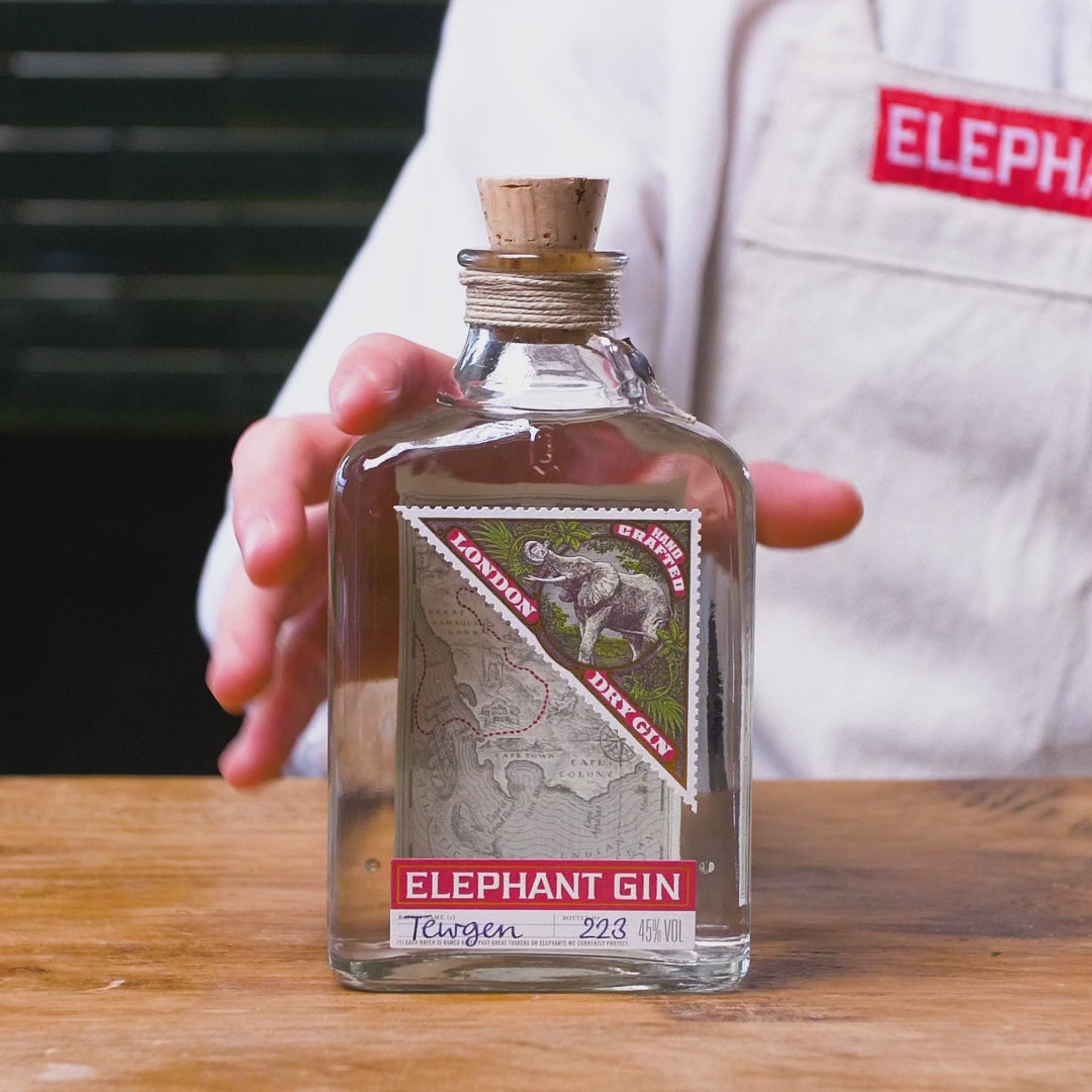 Elephant London Dry Gin in Elephant mit Gin Tumbler – Glas Geschenkbox