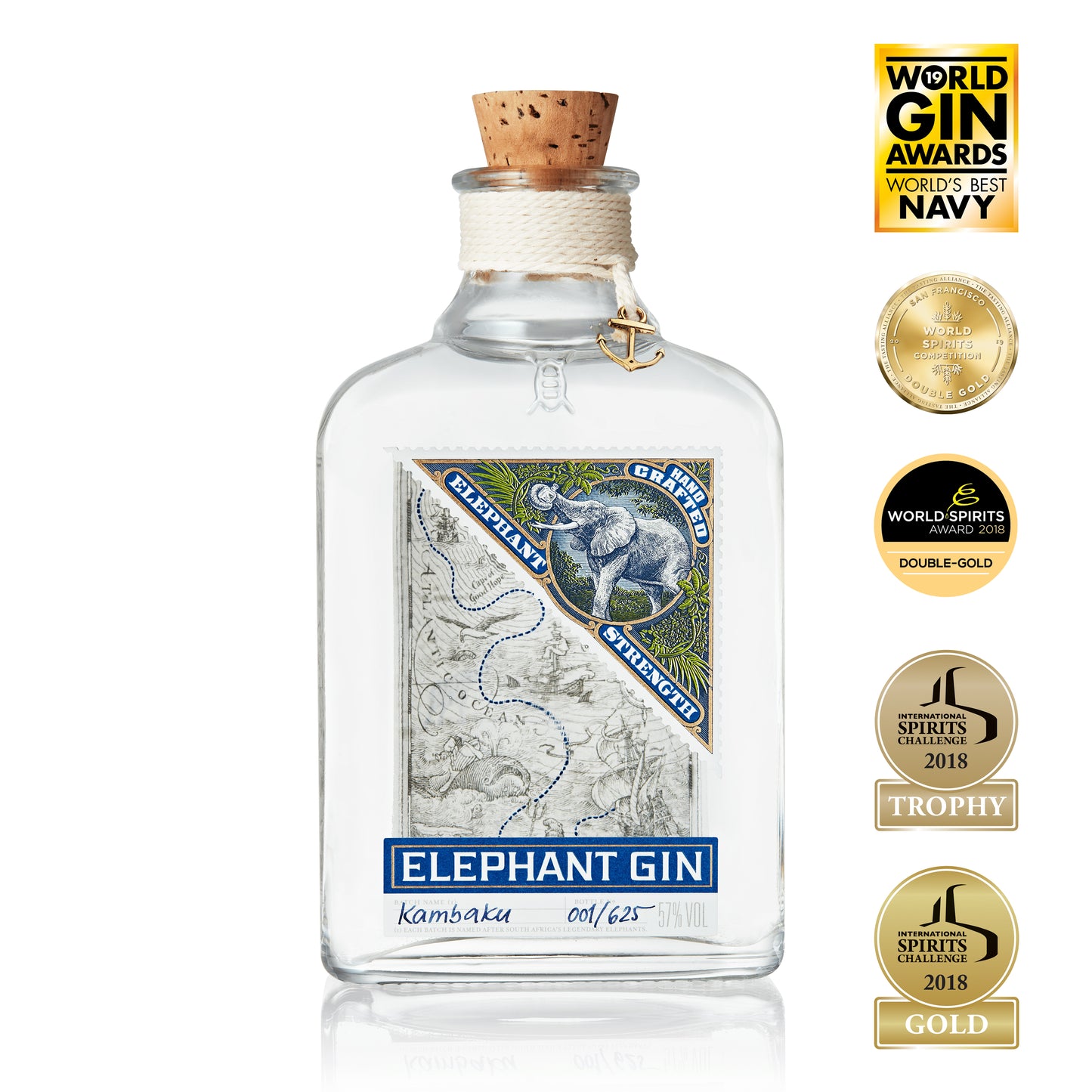 Personalisierbarer Elephant Strength Gin in Leinengeschenkbox